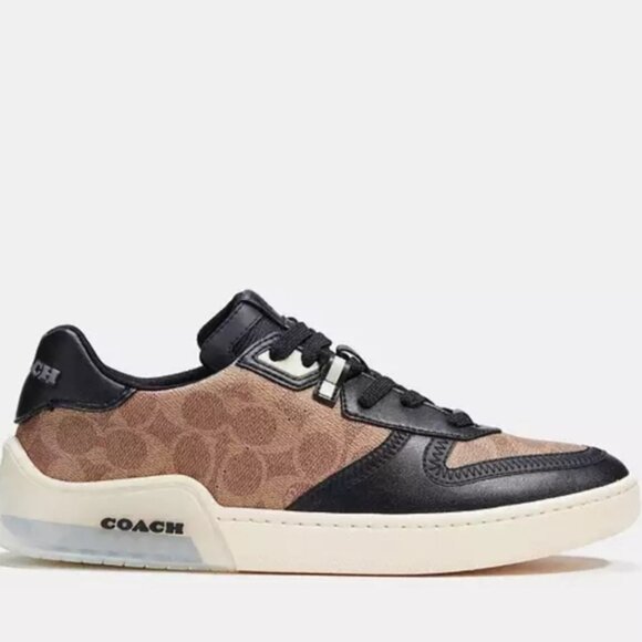 Coach City Sole Monogram Court Sneakers Black and Brown Size 7 - Picture 12 of 12